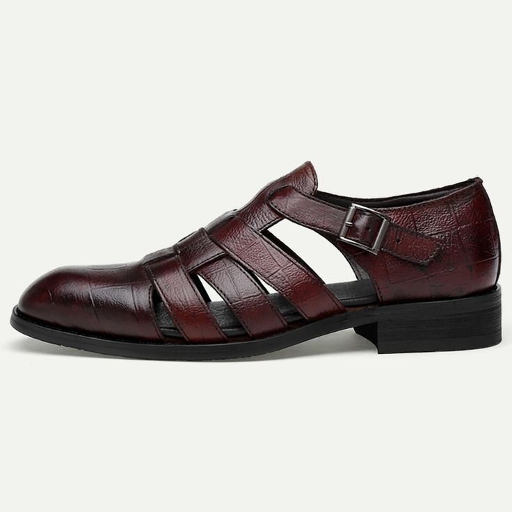 Category:Sandals; Upper Materials:Cowhide,Premium Leather; Lining Materials:Leather; Gender:Men's; Toe Shape:Round Toe; Outsole Materials:Rubber; Closure Type:Buckle; Function:Comfortable,Breathable,Slip Resistant; Listing Date:06/04/2024; 2024 Trends:Gladiator Sandals Roman Sandals Classic Slip-on Sandals With Tang Buckle, Summer Leather Shoes With Textured Sole And Round Toe, Summer Flat Heel Dress Shoes With Leather Sole, Spring Dress Shoes With Leather Sole And Closed Toe, Summer Leather Shoes With Round Toe And Leather Sole, Summer Formal T-strap Sandals With Round Toe, Summer Dress Shoes With Leather Sole And Round Toe, Classic Closed Toe T-strap Sandals For Summer, Formal Slingback Sandals With Round Toe And Leather Footbed