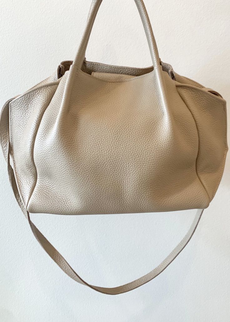 Zoe Tote - Oatmeal - house of lolo Brass Hardware, Crossbody Strap, Cowhide Leather, Purses And Handbags, Solid Brass, Oatmeal, Brass, Handbags, Leather