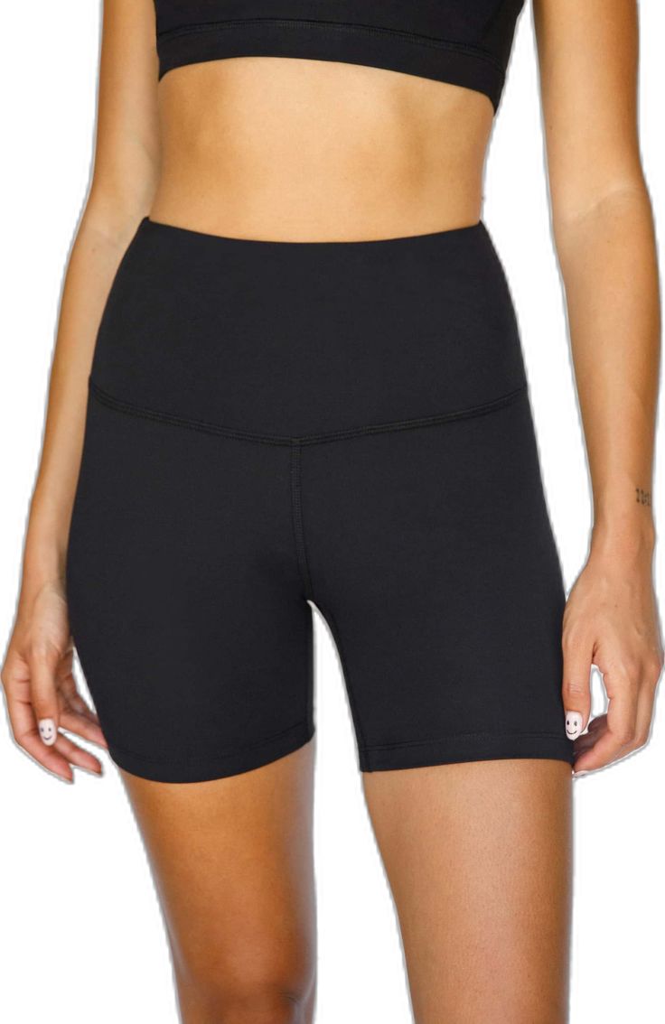 Comfortable Gym Activewear With Built-in Shorts, Fitted Solid Biker Shorts For Yoga, Solid Color Sweat-resistant Shorts, Solid Color Athletic Fit Shorts For Athleisure, Fitted Solid Biker Shorts For Workout, Solid Biker Shorts With Built-in Shorts For Gym, Sweat-resistant Solid Color Shorts, Compressive Knee-length Biker Shorts, Black Compression Biker Shorts For Yoga