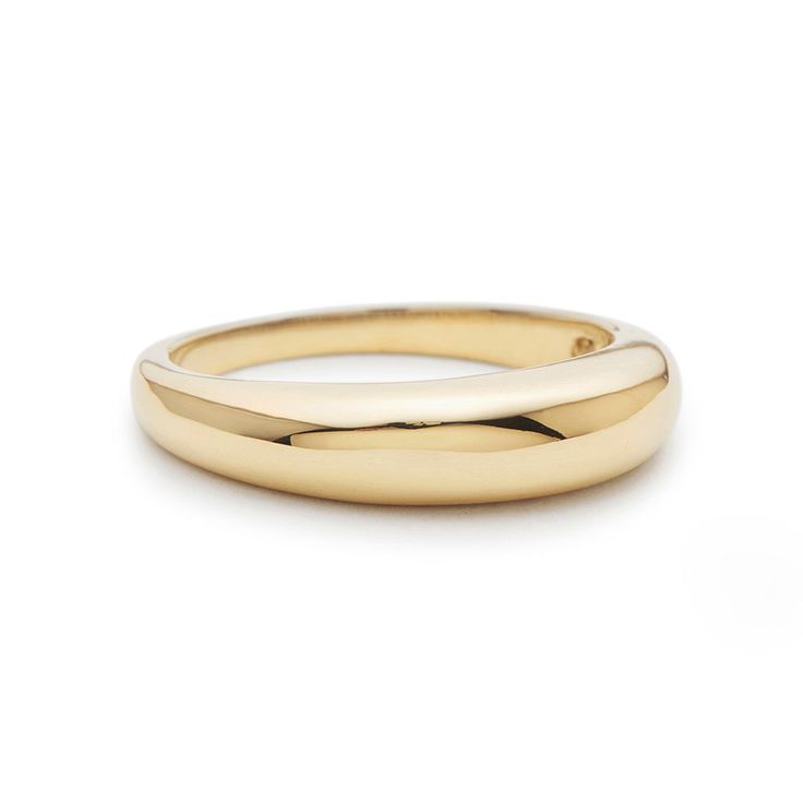 The perfect minimal cigar band ring, just like the Maya it is a classic dome style ring. Its simplicity makes for a great everyday piece to wear. Its simple design complements the rest of the Cloud Lustre collection perfectly. Made in New York City Made to order, please allow 5-10 business days for production Modern Adjustable Dome Ring With Round Band, Adjustable Dome Ring With Thick Band For Everyday, Modern Adjustable Dome Ring For Everyday, Adjustable Thick Band Dome Ring For Everyday, Adjustable Modern Dome Ring, Modern Adjustable Dome Ring, Adjustable Oval Dome Ring Minimalist Style, Modern Adjustable Dome Ring With Polished Finish, Modern Everyday Dome Ring