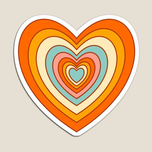 a heart shaped sticker with multiple colors and shapes in the shape of two hearts