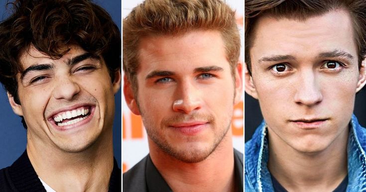 four men with different facial expressions and hair styles