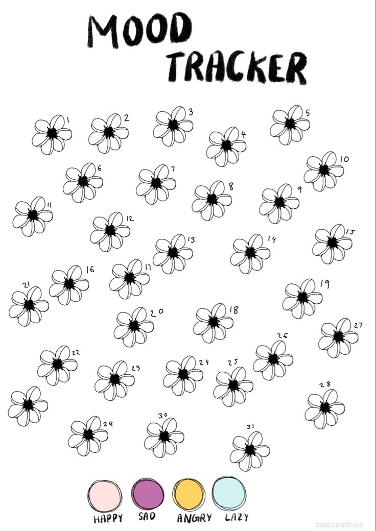 a flower themed math game for kids to learn how to read the word'mood tracker '