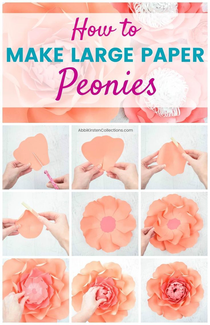 how to make large paper peonies with flowers in the middle and on top