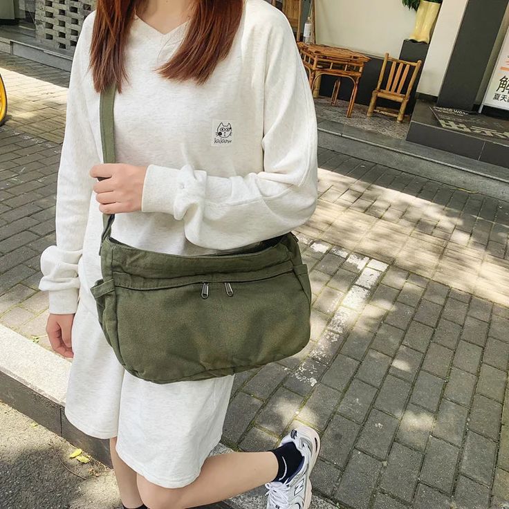 UAKISS - Women Canvas Shoulder Bags Large Capacity Thick Cotton Cloth Books Schoolbags Tote Handbag Solid Color Travel Crossbody Bag Casual Khaki Tote Shoulder Bag, Casual Large Capacity Satchel Shoulder Bag, Casual Rectangular Khaki Shoulder Bag, Large Capacity Crossbody Canvas Bag For Outdoor, Outdoor Large Capacity Crossbody Canvas Bag, Casual Khaki Shoulder Bag With Double Handle, Large Capacity Casual Satchel For Everyday, Casual Large Capacity Crossbody Hobo Bag, Casual Crossbody Canvas Bag With Large Capacity