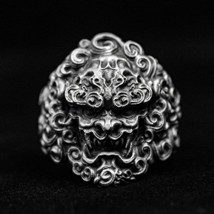 ✪Product Details: ◆Material: 925 silver/brass ◆Size: Ring face width 26mm ◆Weight: about 27g (silver)/23g (brass) Because the jewelry is handmade, the size will vary slightly. The weight will vary based on the size required for each person. ◆About design: This is a handmade classic Chinese Tang lion ring with perfect details, heavy texture, antique workmanship and high requirements for craftsmanship. Shown in my original antique finish, but also available in vintage or polished finishes. Please drop me a note if you would like this ring to have a different finish or ring size.  In this world, you will not find another exactly the same. You can even ask us to engrave the text you want on the logo. This is your unique silver jewelry. We will never forget the pursuit of quality, you can trust Silver Symbolic Skull Ring, Symbolic Silver Skull Ring, Spiritual Silver Sterling Silver Skull Ring, Spiritual Silver Skull Ring In Sterling Silver, Adjustable Silver Skull Ring Spiritual Style, Adjustable Silver Skull Ring In Spiritual Style, Silver Adjustable Spiritual Skull Ring, Spiritual Silver Engraved Skull Ring, Symbolic Carved White Gold Jewelry