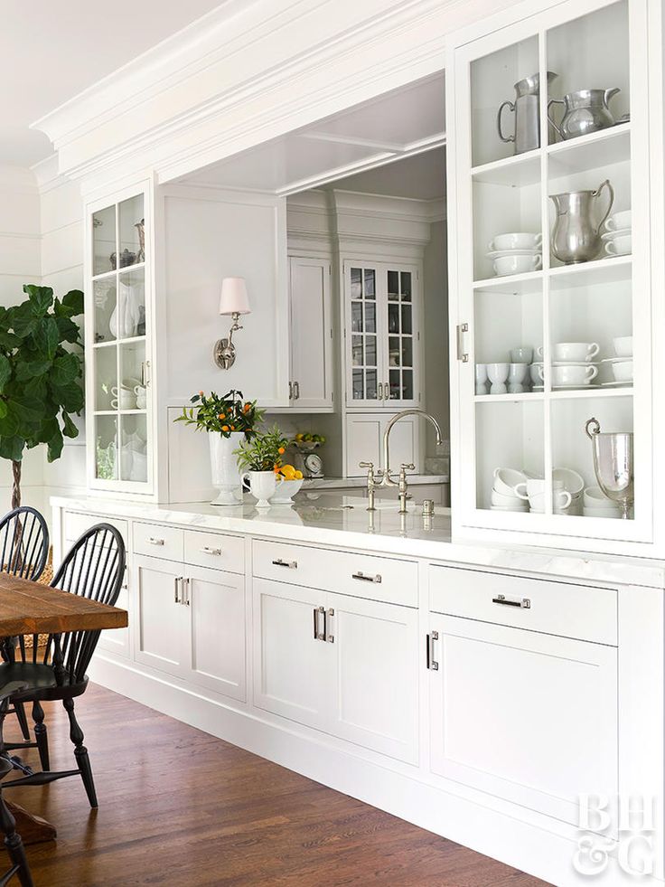 the kitchen is clean and ready to be used for dinner or other entertaining purposes in someone's home