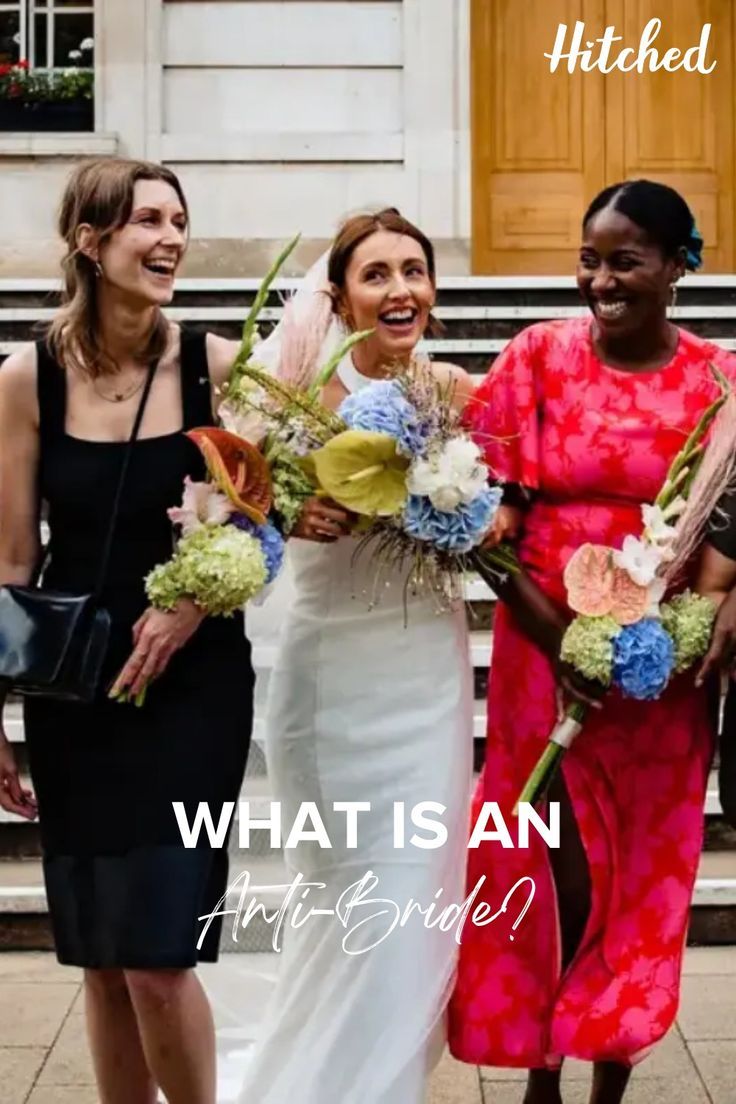 three women standing next to each other with flowers in their hands and the words, what is an art - bridal?