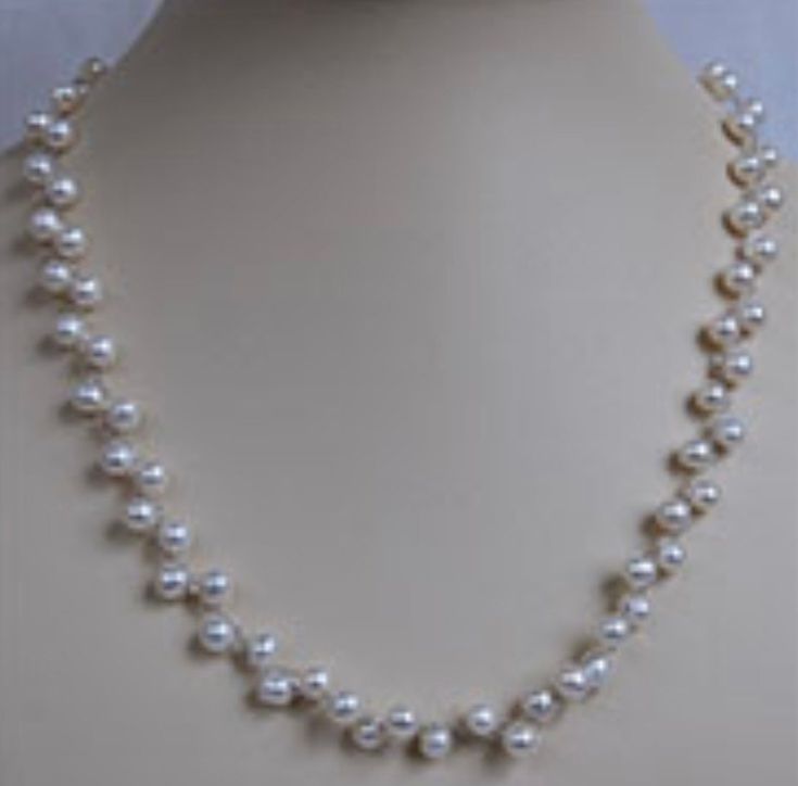 5.5-6mm Sterling silver chain braided cultured white pearl necklace 17-18 inch Fine Jewelry Single Strand White Pearl Necklace, Formal Pearl Drop Necklace With Round Beads, Pearl White Jewelry With Pearl Chain For Formal Occasions, Formal Pearl White Jewelry With Pearl Chain, Elegant Adjustable Necklace For Anniversary, 16 Inch Round Elegant Pearl Necklace, Elegant 16 Inch Round Pearl Necklace, Akoya Pearl Necklaces With Round Beads, Single Strand Akoya Pearl Jewelry In Pearl White