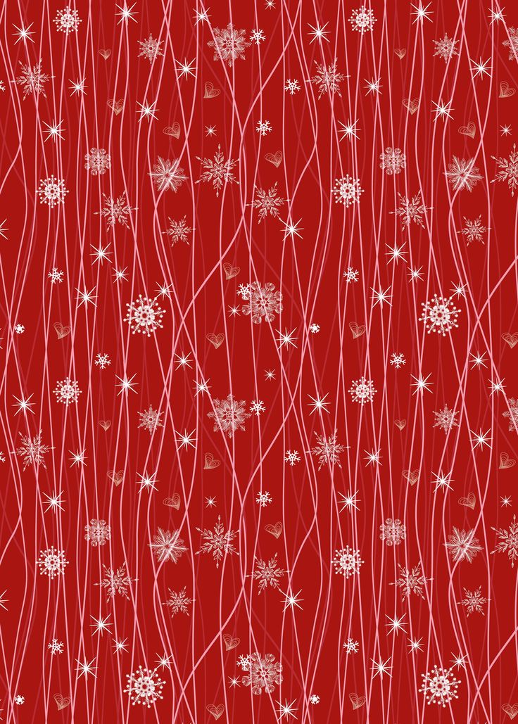 a red background with white snowflakes on it