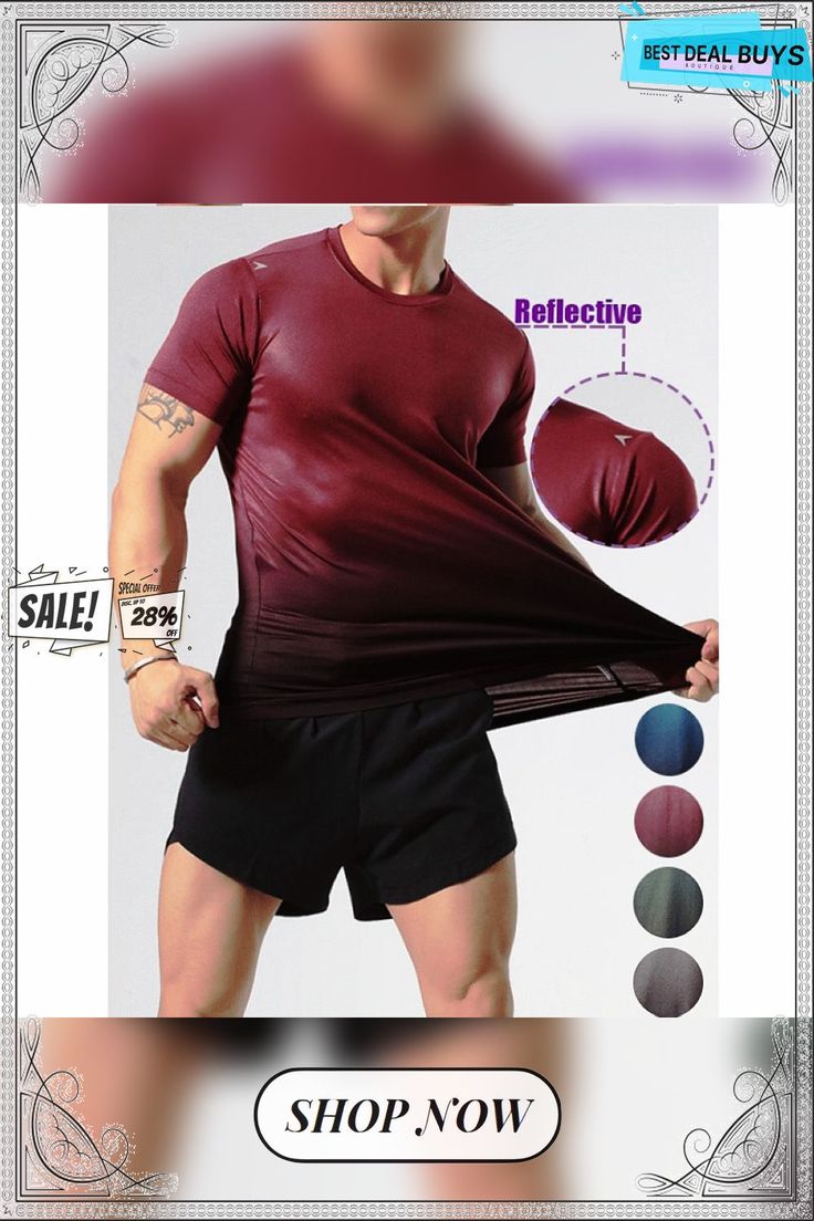 Men's Running Shirt Gym Shirt Short Sleeve Tee Tshirt Athletic Athleisure Breathable Soft Sweat Wicking Running Jogging Training Sportswear Activewear Color Gradient Dark Grey Wine Red Dark Green Sportswear Activewear, Gym Shirt, Color Gradient, Red Dark, Running Shirts, Gym Shirts, Color Pick, Shirt Short Sleeve, Man Running