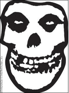 a black and white photo of a skull face