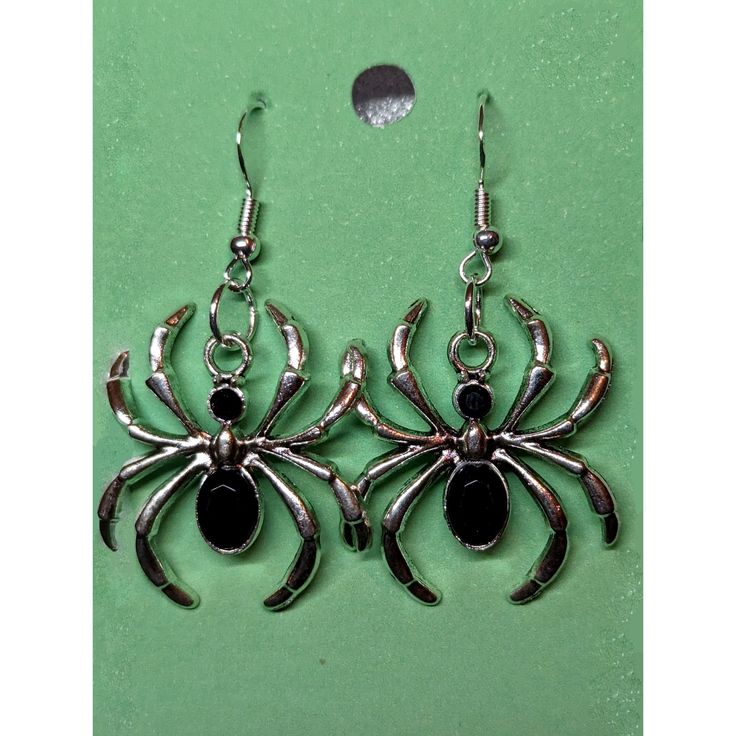 Spider Earrings! Pick your style with these enamel spider earrings and add the perfect accessory for every outfit! These are made from enamel findings. The dangles are silver plated. These are assembled by us. Black Enamel Dangle Jewelry, Black Novelty Drop Earrings, Nickel-free Black Enamel Jewelry, Goth Things, Crystals Beads, Spider Earrings, Arachnids, Beads Jewelry, Crystal Beads