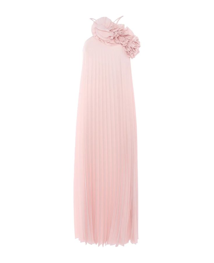 Parosh Ling Cand Pink Dress | italist Elegant Pink Halter Dress With Spaghetti Straps, Pleated Party Dress With Ruffled Straps, Pleated Dress With Ruffled Straps For Party, Feminine One Shoulder Spring Dress, Pink One Shoulder Dress With Ruffles For Spring, Spring Pink One Shoulder Dress With Ruffles, Feminine Pink One Shoulder Dress For Spring, Pink One Shoulder Feminine Dress For Spring, Pink Feminine One Shoulder Dress For Spring