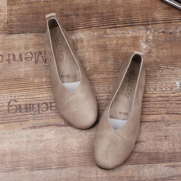 Leather Handmade Spring Retro Flat Shoes 33-41 2019 April New 33 Gray Tube Top Dress, Black Camel, Flat Shoes, Free Giveaway, Leather Handmade, Wedding Accessories, Shoes Flats, Spring Summer, Leather