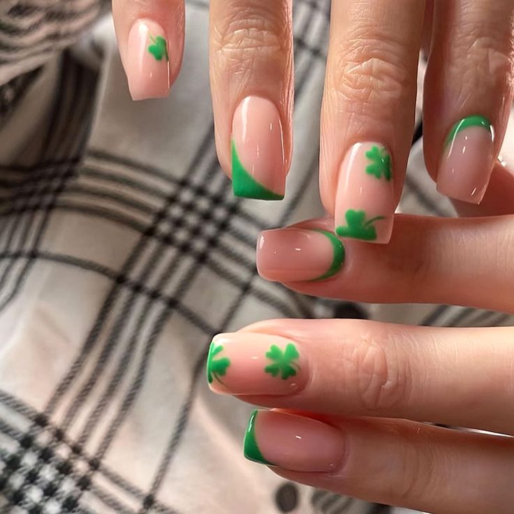 PRICES MAY VARY. 【Green Nails】-- BFY's shamrock press on nails combine lucky clover elements with green color, will make you more charming and lucky, and is the perfect addition to the St. Patrick's Day atmosphere. 【BFY Press Manicure Set】-- The nail set contains 24pcs press on nails, 1* nail file, 24* jelly gum, 1* cuticle pusher. Get salon-like manicures with no need for gel polish and UV lamps. 【Made By Gel】-- Made with gel polish, our press on nails are gentle on your nail beds and feel like St Patricks Nail Designs, St Patrick Day Nails Acrylic, Shamrock Nails, Irish Nails, Saint Patrick Nail, Green Acrylic Nails, St Patricks Day Nails, Short Fake Nails, Nails Green