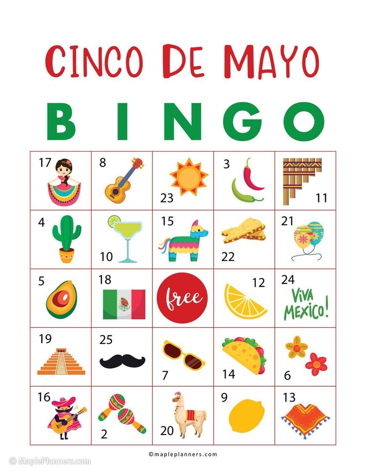 a poster with the words cinco de mayoo and other things to play in it