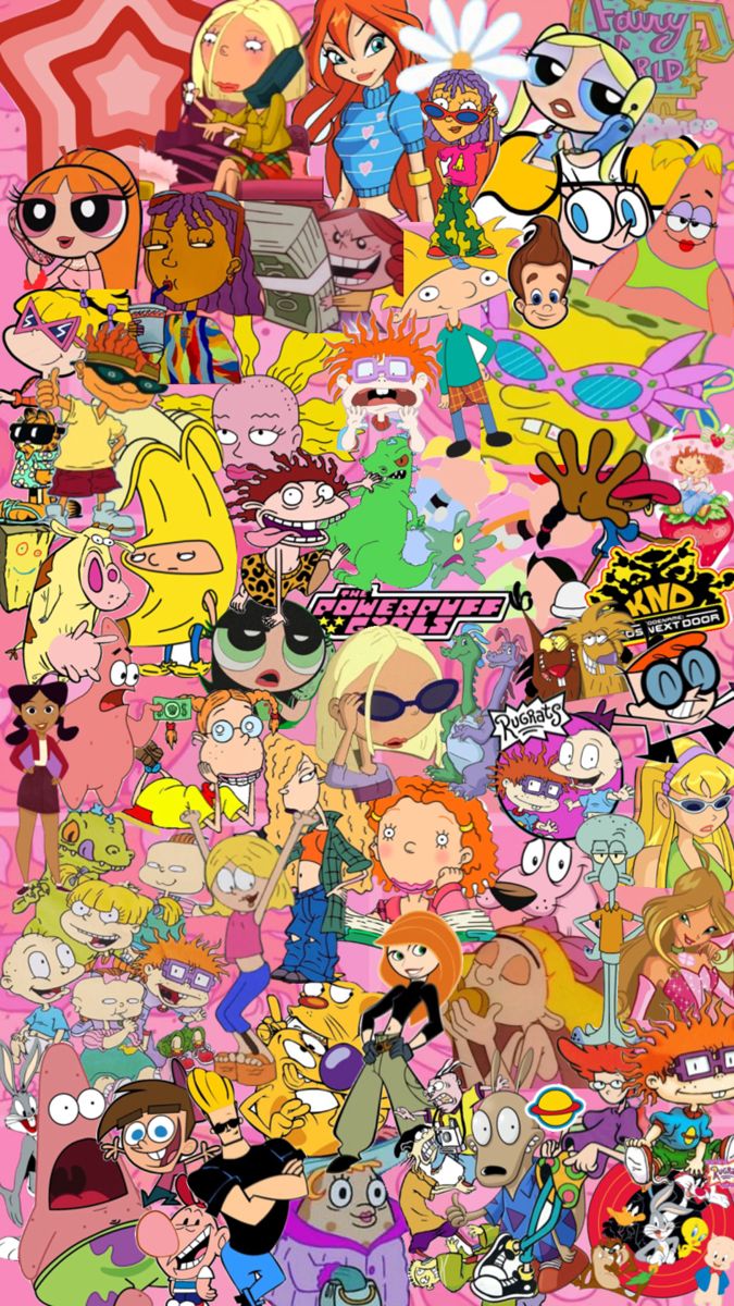 #collage #90 #cartoons #nick #nickelodeon #cn #pink 90s Collage, Rugrats Cartoon, Cute Iphone Wallpaper Tumblr, Twin Flame Art, Flame Art, Iconic Wallpaper, Cute Tumblr Wallpaper, 90s Cartoons, Collage Background