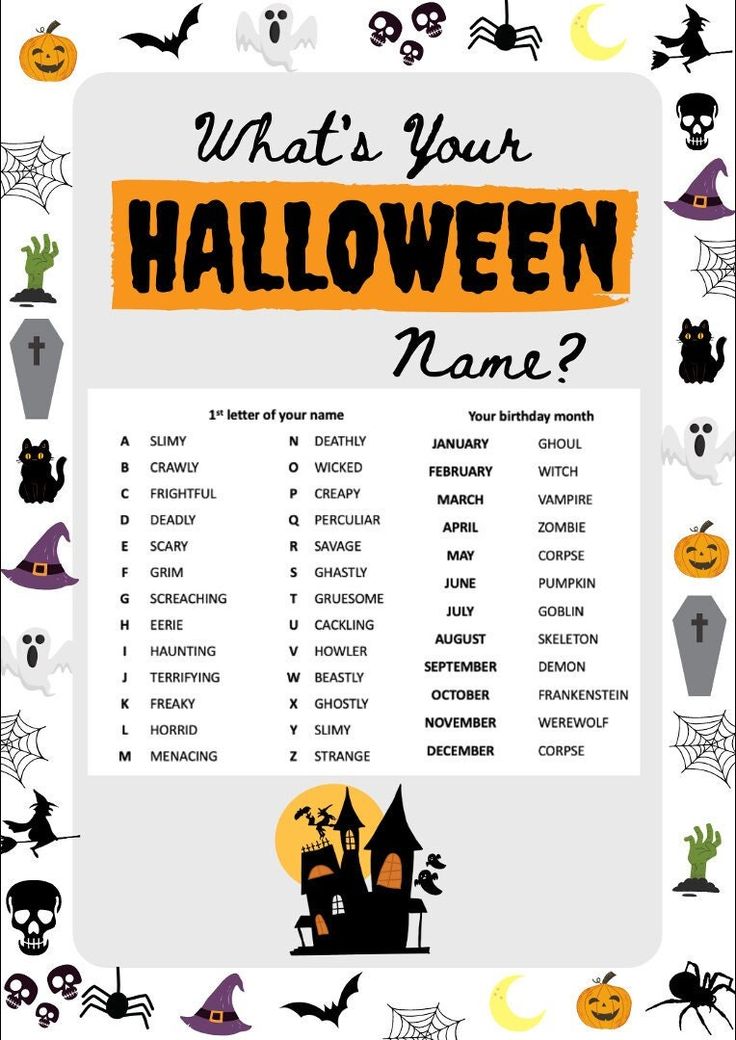 a halloween party game with pumpkins and bats