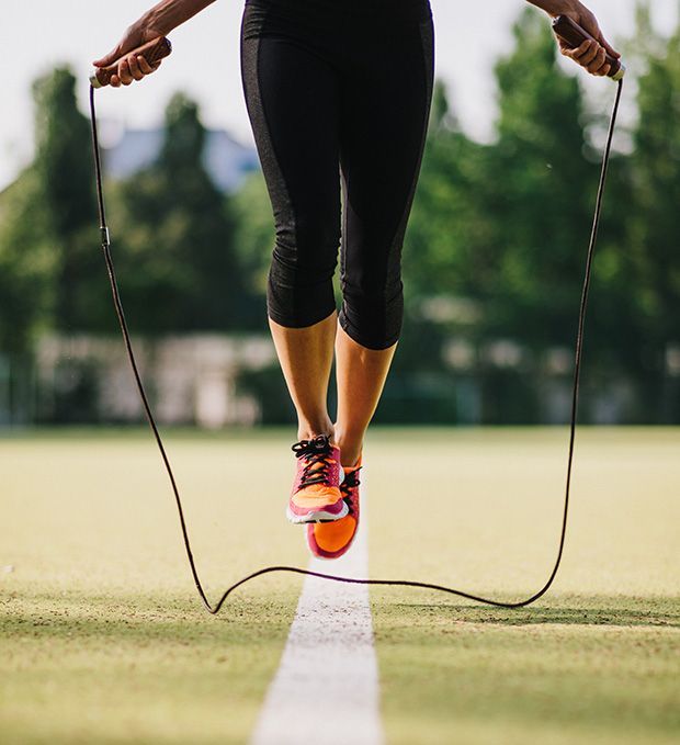 a woman running with the words 10 exercises that burn more colors than running on it