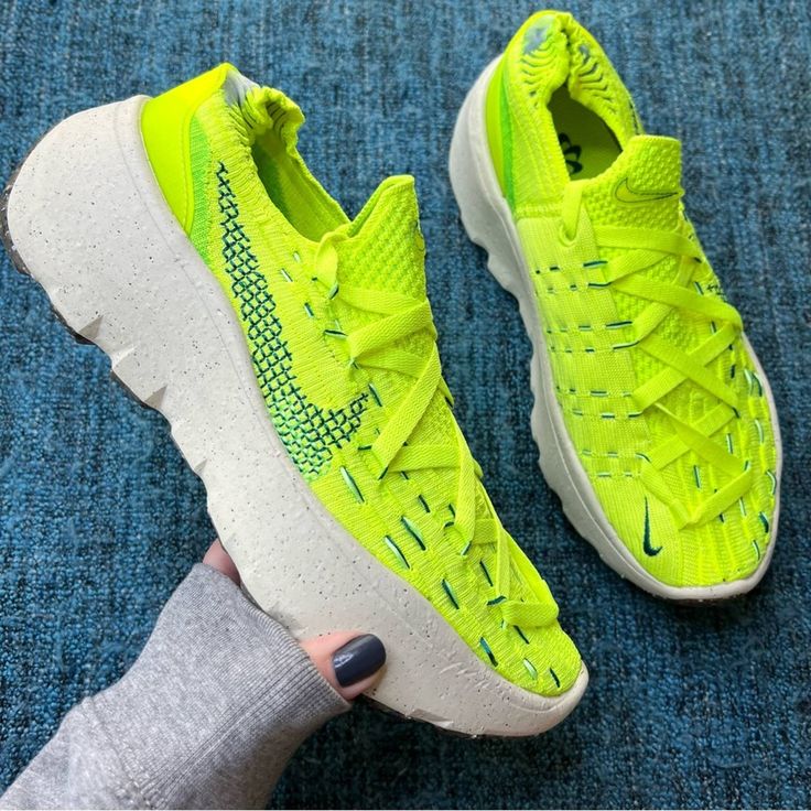 Brand: Nike Style: Space Hippie 04 Sneakers Color: Light Lemon Twist Size: Us Women's 6.5,7 And 10 Available Condition: New Never Worn, No Box. Inventory:10(728322338), 6.5(732732335), 7(732832335) Yellow Lace-up Sneakers With Vulcanized Sole, Yellow Lace-up Sneakers With Rubber Sole, Nike Breathable Lace-up Custom Sneakers, Nike Breathable Lace-up Sneakers, Neon Yellow Lace-up Sneakers With Boost Midsole, Neon Yellow Low-top Sneakers With Boost Midsole, Yellow Sneakers With Rubber Sole For Light Sports, Summer Sports Sneakers With Vibram Sole, Yellow Custom Sneakers With Rubber Sole