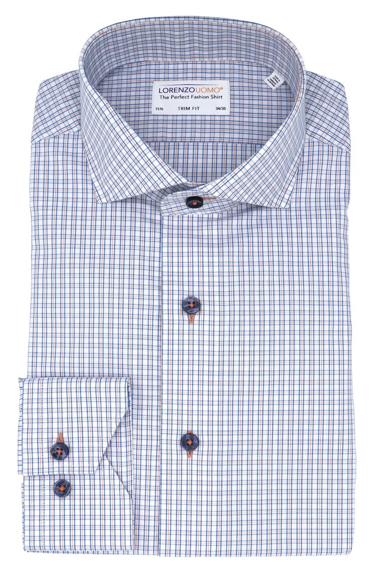 Crisp cotton oxford cloth woven in a two-tone check smartly details a dress shirt styled to elevate any semiformal look. French placket Spread collar Mitered, adjustable button cuffs 100% cotton Machine wash, tumble dry Imported Classic Plaid Dress Shirt For Work, Formal Plaid Long Sleeve Shirt, Business Plaid Shirt With Spread Collar, Formal Long Sleeve Plaid Shirt, Formal Plaid Button-up Shirt, Elegant Plaid Formal Shirt, Elegant Plaid Dress Shirt For Formal Occasions, Elegant Formal Plaid Shirt, Elegant Plaid Shirt For Business Casual