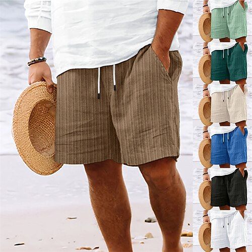 Category:WE-Pants; Season:Summer; Fabric:Polyester; Gender:Men's; Style:Boho,Hawaiian; Occasion:Vacation,Holiday,Beach; Fit Type:Regular Fit; Function:Breathable,Comfort; Waistline:Mid Waist; Pattern:Plain; Design:Pocket,Elastic Waist,Drawstring; Pants Type:Beach Shorts,Casual Shorts,Summer Shorts; Fly Type:Drawstring,Elasticity; Front page:FF; Listing Date:04/19/2024; Production mode:External procurement; Hips:; Length:; Waist:; Pants Length:Short Bohemian Style Shorts For Beach Party Vacation, Bohemian Shorts For Beach Party Vacation, Casual Summer Vacation Bottoms, Bohemian Shorts For Summer Beach Party, Summer Beachwear Bottoms For Leisure, Bohemian Bottoms With Built-in Shorts For Vacation, Summer Beach Bottoms With Pockets, Summer Leisure Bottoms For Beach Season, Summer Bottoms For Leisure At Beach Season