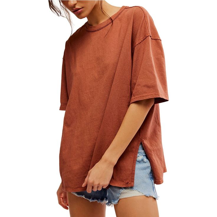 Rise up for a fun casual day in the cozy and effortlessly stylish Free People Phoenix T-Shirt. With raw seams, a drop shoulder and a familiar cotton construction, this top deserves a chance in your wardrobe. Casual Tops For Women, Sweater Blouse, Scarf Hairstyles, Small Bust, Drop Shoulder, Crew Neckline, Casual Tops, Clothes For Sale, Phoenix