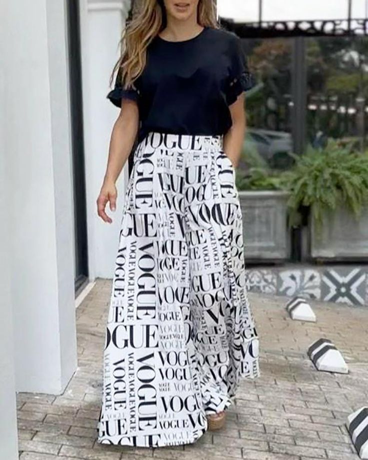 SPECIFICATIONS:Product NameCasual Top Pants Two-Piece SetSPUYLWU0204GenderWomenStyleCasualOccasionDailyMaterialPolyesterSIZE CHART:SizeBustWaistInchcmInchcmS34.658826.7768M36.229228.3572L37.809629.9276XL39.3710031.5080Please Note: All dimensions are measured manually with a deviation of 1 to 3cm. Casual Summer Pants With Letter Print, Black Letter Print Pants For Summer, Summer Long Pants With Letter Print, Casual Top, Two Piece Sets, Casual Tops, Maxi Skirt, Two Piece, Pants