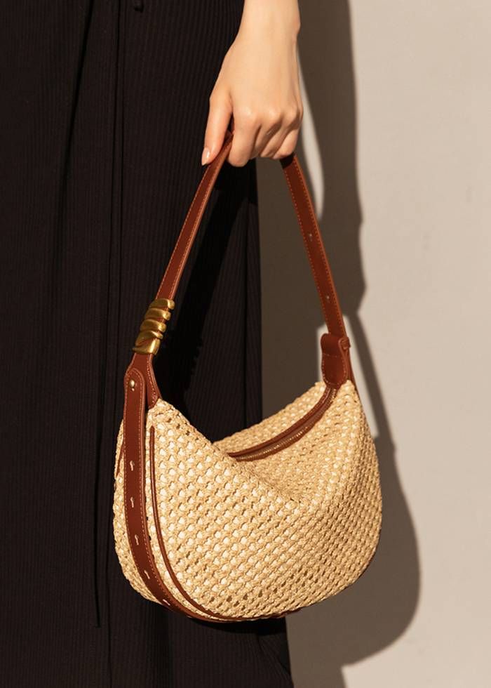 Woven Raffia Saddle Bag Women Of All Sizes, Woven Raffia, Tailored Jacket, Pocket Top, Interior Wall, Saddle Bag, Wall Pockets, Bag For Women, Two Piece Outfit