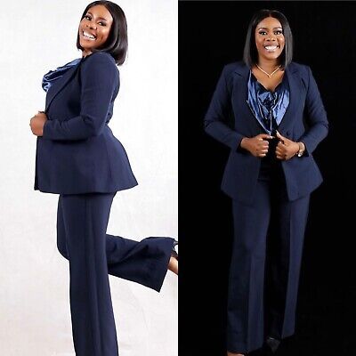 ad eBay - Navy Blue 2 Pcs Women Suit Plus Size Career Business Formal Wear Ladies Outfits - Buy Now, click the link (eBay) Plus Suits For Women, Plus Size Black Suits For Women, Plus Size Pants Suits For Women, Professional Blue Workwear Sets, Professional Blue Sets For Workwear, Blue Notch Lapel Set For Workwear, Blue Notch Lapel Set For Work, Blue Professional Business Casual Sets, Professional Blue Business Casual Sets