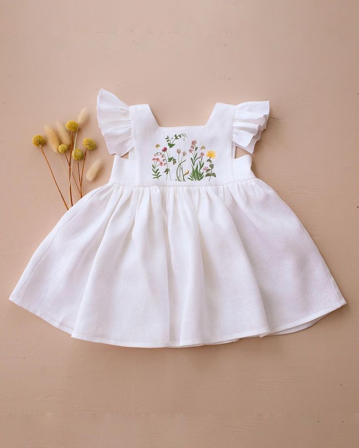 🌸 FLUTTER SLEEVE SQUARE NECKLINE DRESS 🌸 one of this season’s bestseller 💕 just choose your favorite color and add embroidery you like 💞 . . . #dannieandlilou#linenkidswear#linenclothing#linengirl#linendress#handmadeinukraine#kidsfashion#fortheloveoflinen #linenembroidery #embroidereddress New Baby Dress, Square Neckline Dress, Linen Pinafore, Outfit Birthday, Kids Frocks Design, Birthday Party Outfits, Flutter Dress, Kids Frocks, Baby Frocks Designs