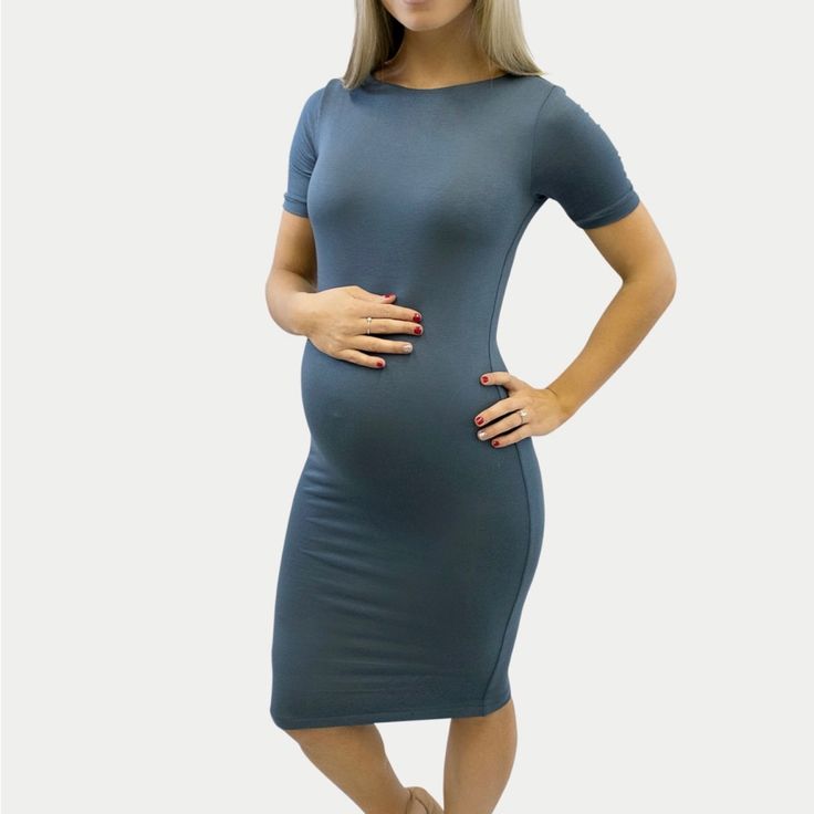 The Ultimate Sexy Mama Boat Neck Maternity Dress Has Arrived! This Classic Knee Length Maternity Dress With Short Sleeves Is For The Ultimate Sexy Mama And Can Transition Through The Seasons! All Of Our Dresses Are Constructed Of Our Ultra-Soft, Stretch Material Designed Specifically With Mama Curves In Mind. It Hugs All The Right Places And Still Leaves A Smooth, Flattering Appearance. Perfect Throughout Pregnancy And Beyond! Color: Toffee Size 2, According To Sexy Mama Maternity Sizing Never W Fitted Knee-length Maternity Dress, Fitted Solid Color Maternity Dress, Fitted Summer Maternity Mini Dress, Fitted Mini Maternity Dress, Maternity Knee-length Fitted Dress, Fitted Mini Dress For Maternity Wear In Summer, Fitted Summer Mini Dress For Maternity Wear, Fitted Maternity Dress, Knee-length, Fitted Mini Length Maternity Dress