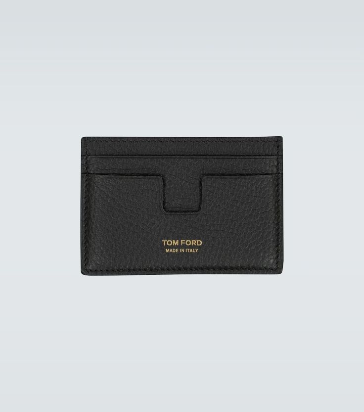 T Line cardholder in black - Tom Ford | Mytheresa Black Toms, Ford Accessories, Men's Toms, Line Design, Color Names, Card Wallet, Tom Ford, Calf Leather, Card Slots