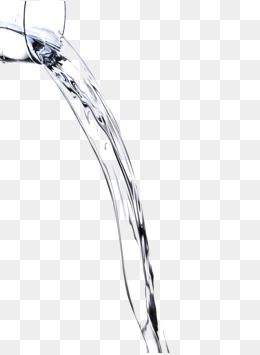 water pouring from a faucet into a glass on a white background png