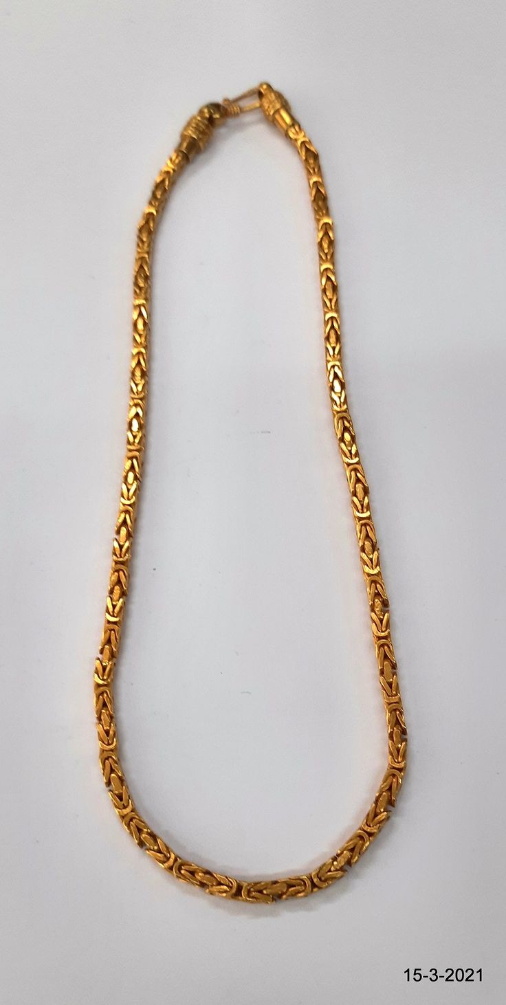 "TRADITIONAL DESIGN HANDMADE GOLD VERMEIL GOLD GILDED SILVER CHAIN NECKLACE FROM RAJASTHAN INDIA. GREAT HANDMADE DESIGN GOOD FOR JEWELLERY COLLECTION. Length - 45cm (17.7\") we can adjust the length. width - 4 mm weight - 42.5 grams material - Good sterling silver gold plate on top." Traditional Gold Chain Necklace For Formal Occasions, Handmade Yellow Gold Snake Chain Necklace, Traditional Gold Chain Necklace With Adjustable Chain, Handmade Gold Chain Necklace For Anniversary, Gold Handmade Chain Necklace For Anniversary, 22k Gold Link Chain Necklaces, Traditional Gold Chain Jewelry For Formal Occasions, 22k Gold Jewelry With Delicate Chain, Gold Temple Necklace Hallmarked For Anniversary