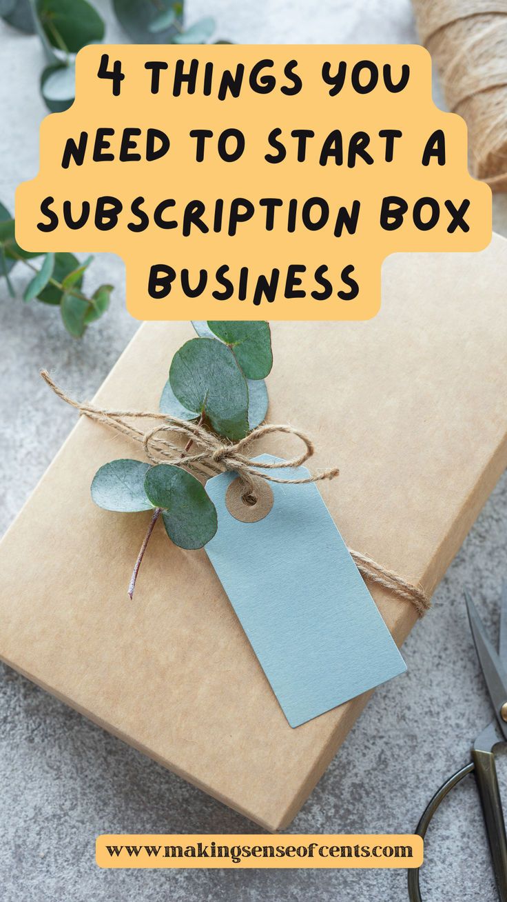 a wrapped present with the words 4 things you need to start a subscription box business