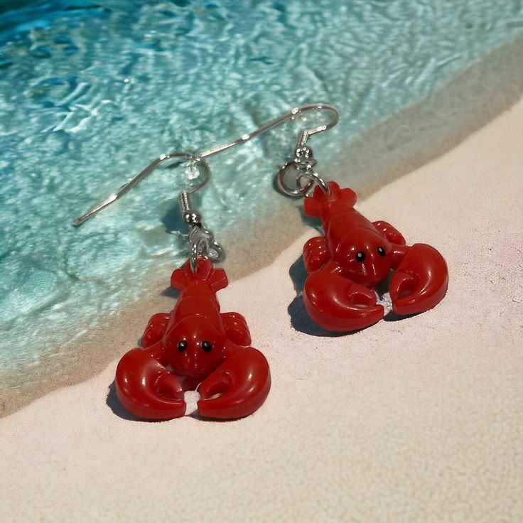 Handmade with resin & hypoallergenic metal. Style: Hook/Dangle  Earring charms measures: 1" x 1" Be sure to check out my other listings for more gift ideas! Novelty Jewelry Gift Set With Matching Earrings, Pierced Dangle Resin Earrings, Red Resin Novelty Jewelry, Novelty Red Resin Jewelry, Pierced Dangle Earrings In Resin, Novelty Dangle Jewelry For Jewelry Making, Novelty Resin Dangle Jewelry, Resin Drop Earrings With Ear Wire, Novelty Hypoallergenic Drop Earrings