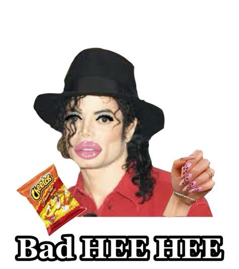 a woman wearing a black hat and holding a candy bar in her right hand with the words bad idea on it