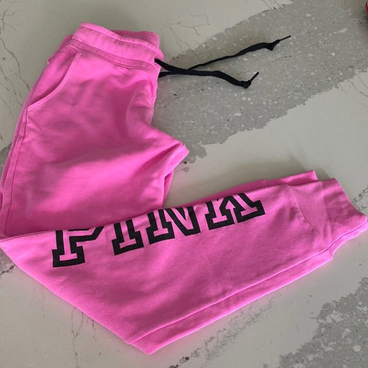 Pink Victoria’s Secret Neon Pink Joggers-Nwt!!! Pink Stretch Sweatpants For Loungewear, Trendy Fitted Pink Sweatpants, Fitted Pink Casual Sweatpants, Casual Fitted Pink Sweatpants, Pink Athleisure Bottoms With Letter Print, Trendy Pink Sweatpants For Sports, Trendy Pink Sweatpants With Letter Print, Pink Letter Print Bottoms For Loungewear, Pink Letter Print Loungewear Bottoms