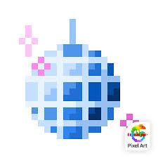 an image of a blue and pink cupcake on a white background with the word pixel art written below it