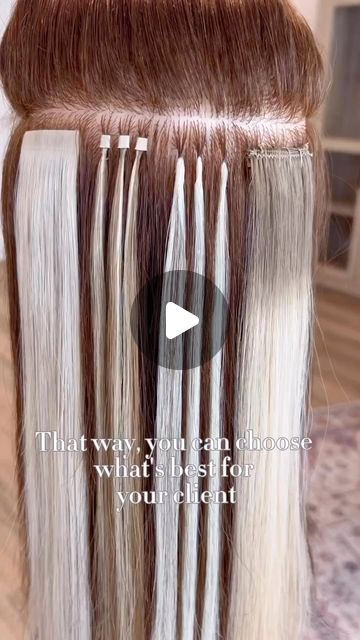 KOVI HAIR EXTENSIONS on Instagram: "SAVE FOR YOUR CLIENTS 🤍  I would love if every extension method could wear every style safely  BUT because of physics, that’s just not the case   In this situation we have 2 options:  #1 Choose a hybrid method that alleviates some of these issues from the get-go  #2 Educate our clients on how to work around these pitfalls (high pony, low pony, VERY loose middle pony)  It’s our job, as stylists, to guide our clients through these instances because ultimately, this is an at-home maintenance rule  If not followed, corners can slip and unnecessary tension spots can arise   I love a good middle pony just as much as everyone else but there are healthy boundaries 🫶🏻  🎥: @kaylathompsonstylist ➳ ➳  ➳ Shop Genius Wefts, Volume Genius Wefts, Micro Wefts, Machin Hair Extensions How To, How To Put Hair Extensions In Tutorials, Dark Hair With Light Extensions, Sway Hair Extensions, How To Wear Your Hair Up With Extensions, How To Hide Clip In Extensions, Micro Weft Hair Extensions, Nano Tip Hair Extensions, How To Style Long Extensions