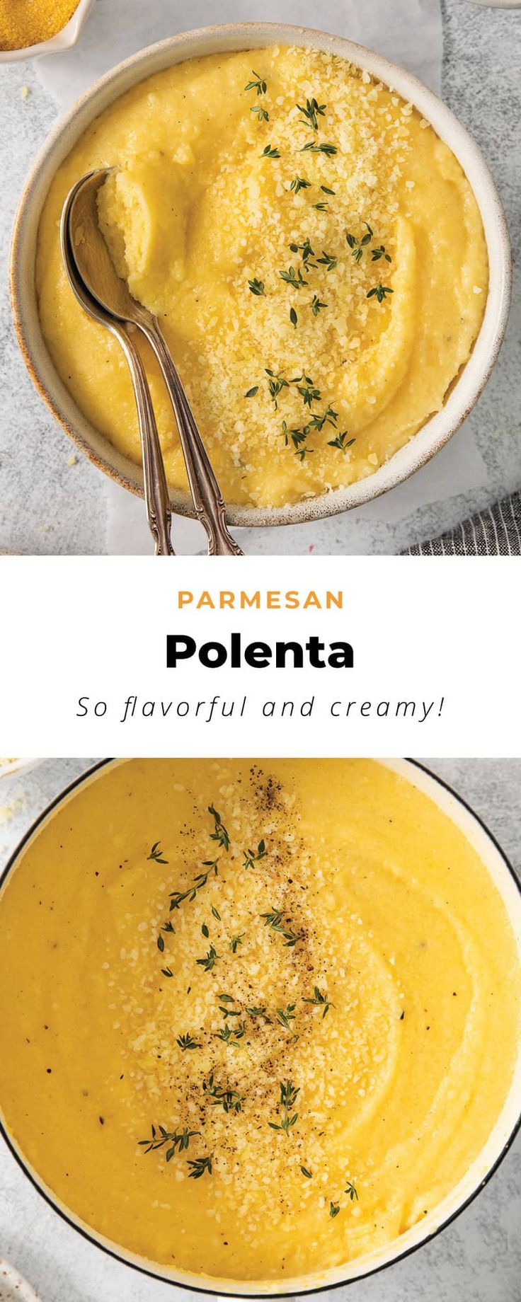 two bowls filled with soup and topped with parmesan