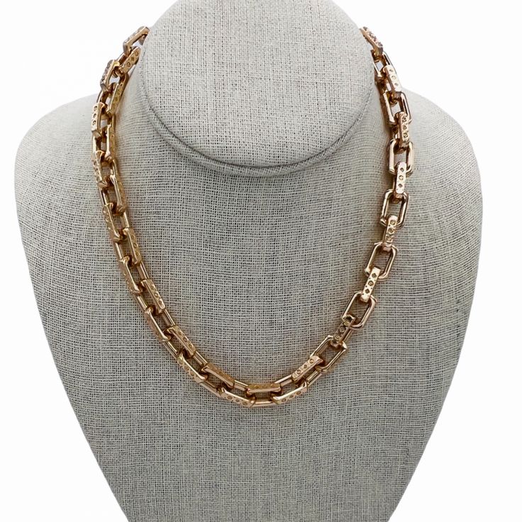 Gold Plated Brass Link Chain Necklace Lead & Nickel Free 17 Inch Chain Necklace With Magnet Closure With 3 Inch Extender with Magnet ClosureLaursain LS-B2386 Stamped Necklaces, Link Chain Necklace, Chain Link Necklace, Link Chain, Chain Link, Chain Necklace, Gold Necklace, Gold Plate, Plating