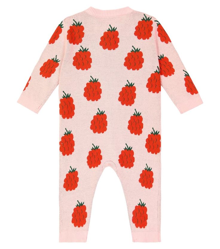 Baby Raspberries cotton and wool playsuit in multicoloured - Tinycottons | Mytheresa Playful Cotton Onesie For Fall, Playful Fall Cotton Onesie, Playful Cotton Long Sleeve Jumpsuits And Rompers, Cozy Cotton Jumpsuits And Rompers For Fall, Red Cotton Jumpsuit For Playtime, Pink Cotton Jumpsuits And Rompers For Playwear, Playful Long Sleeve Jumpsuits And Rompers For Playwear, Multicolor Cotton Long Sleeve Onesie, Multicolor Long Sleeve Cotton Onesie