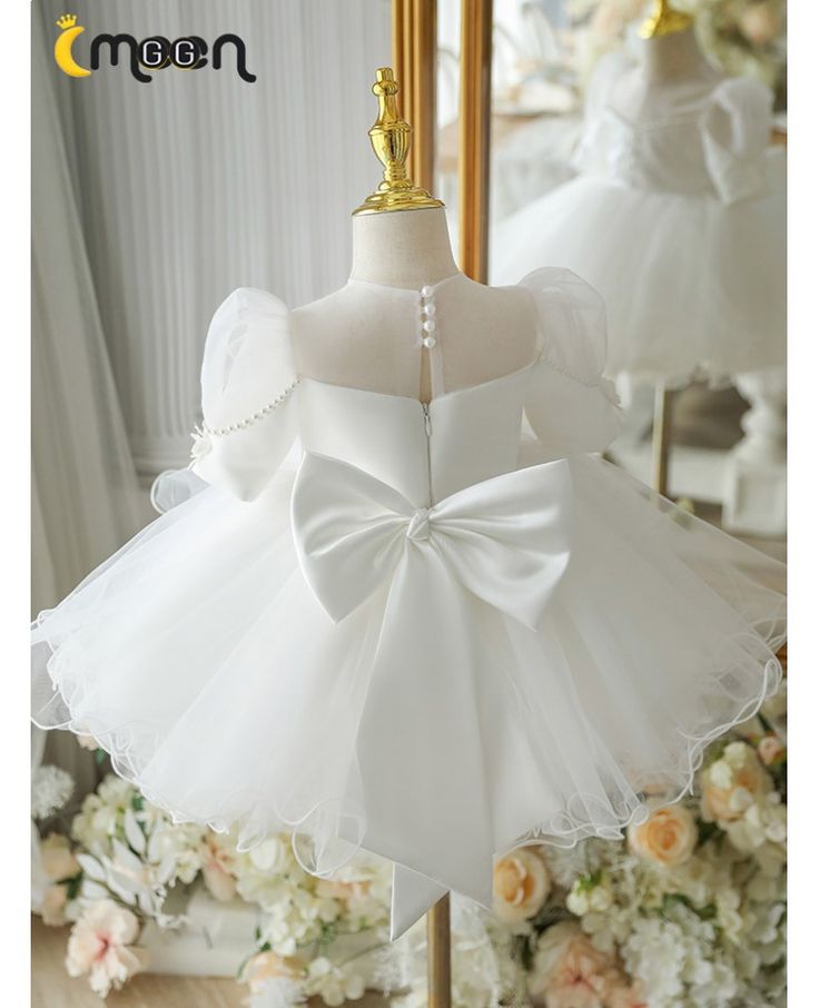 Get 10% off now! Buy couture white tulle ruffled flower girl dress with bubble sleeves at cheap price online. Free stable shipping and pro custom service since 2009. Elegant Ruffled Tutu Dress For First Communion, Tulle First Communion Dress With Ruffles For Wedding, First Communion Princess Dress With Ruffles, White Puff Sleeve Organza Dress, White Organza Dress With Puff Sleeves, First Communion Tulle Dress With Ruffles, Fitted Organza Tutu Dress For First Communion, White Fitted Tutu Dress With Short Sleeves, White Fitted Short Sleeve Tutu Dress