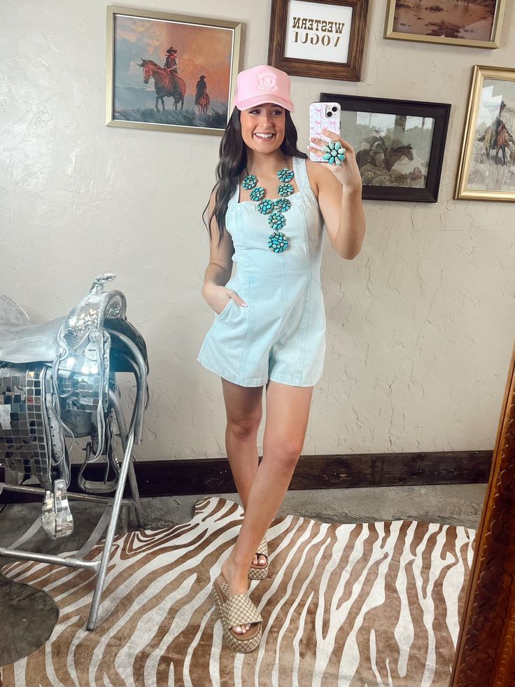 We have a new fave romper & it'll be yours too! So many ways to style it! Features 3 ties at back with zipper closure & pockets. 100% Cotton Pressley is 5’4”, a size 25 & extra small top wearing a small Spring Shortalls Overall For Day Out, Spring Shortalls For Day Out, Chic Overalls For Spring Day Out, Chic Spring Overalls For Day Out, Chic Overalls For Day Out In Spring, Casual Shortalls For Spring Day Out, Casual Spring Shortalls For Day Out, Chic Cotton Shortalls For Day Out, Trendy Shortalls For Spring Day Out