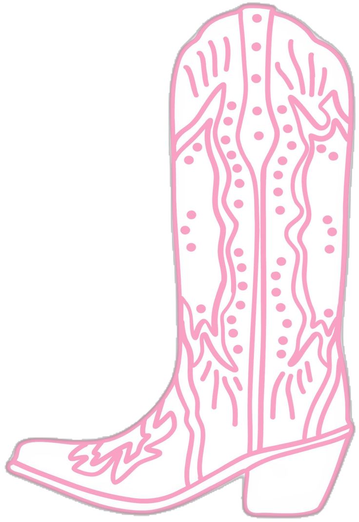 Easy Boot Drawing, Cowboy Boot Embroidery Design, Girly Cowgirl Boots, Cowgirl Boot Doodle, Cowboy Boot Coloring Page, Cowgirl Boot Outline, Cartoon Boots Drawing, Cowboy Boot With Flowers Drawing, Drawing Cowboy Boots