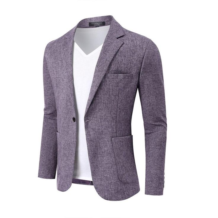 Experience premium quality and style with our classic fit sport coat blazer, crafted from 98% Polyester and 2% Rayon for a soft, smooth, and breathable fabric suitable for all seasons. The delicate and fashionable design of this jacket features a minimalist and stylish look with notch lapels, 2 buttons, single-breasted closure, ample pockets, classic fit, traditional color, and modern pattern, giving you an elegant and high-quality appearance that stands out. Perfect for various occasions such a Cheap Men's Formal Blazer, Notch Lapel Sport Coat For Business Meetings In Fall, Fall Sport Coat With Welt Pockets For Business Meetings, Semi-formal Sport Coat With Single Button And Long Sleeves, Semi-formal Sport Coat With Single Button, Tailored Sport Coat For Business Meetings In Fall, Solid Notch Lapel Sport Coat With Pockets, Solid Sport Coat With Pockets For Business Casual, Single Breasted Sport Coat For Business Casual