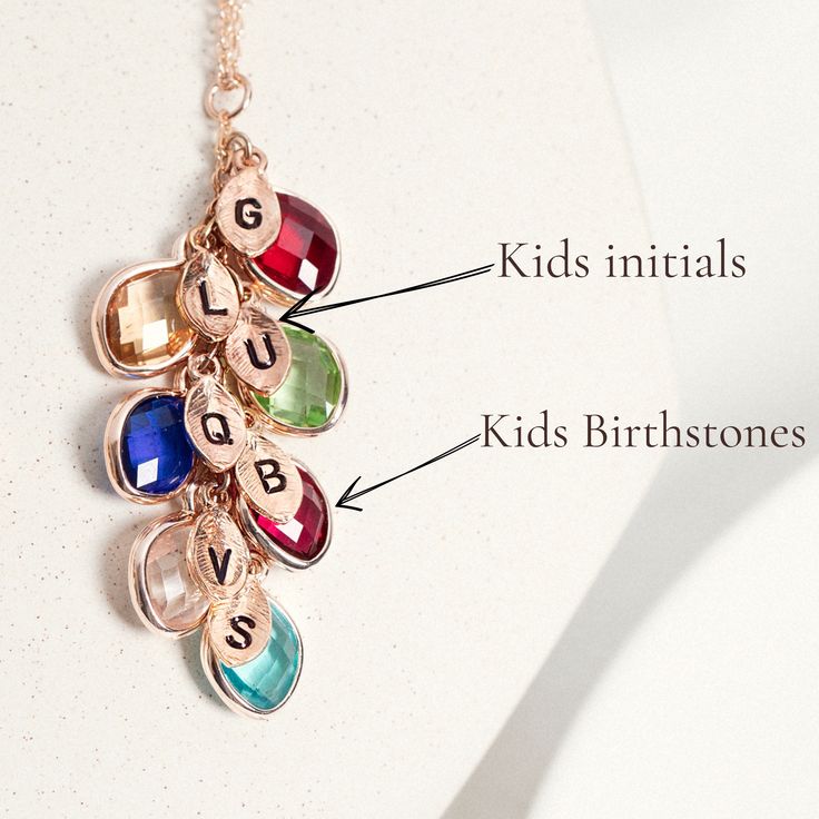 "Birthstone Necklace Personalized Gifts for Mom Personalized Jewelry for Her Charm Necklace Grandma Gift Women Mothers Day Gift  . . . . . . . . . . . . . . . . . Discover a personalized treasure in our family tree necklace, a personalized masterpiece adorned with the birthstones and initials of your cherished ones. An ideal gift for your mother, sister, or grandma, this stylish accessory captures the essence of love. The leaves, delicately stamped with initials, add a sentimental touch, transforming it into a timeless and heartfelt expression of familial bonds. Elevate your style with this unique accessory, a fusion of elegance and personal connection that tells a story of love and lasting relationships. Each item is made-to-order, which gives our pieces a unique meaning that is specific Personalized Jewelry For Holidays, Holiday Gift Dangle Jewelry, Holiday Dangle Jewelry For Gifts, Holiday Dangle Jewelry Gift, Personalized Christmas Jewelry For Holidays, Personalized Christmas Holiday Jewelry, Personalized Pendant Jewelry For Christmas, Personalized Christmas Jewelry Pendant, Personalized Christmas Pendant Jewelry